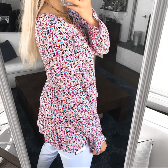🧡 JANE AND DELANCEY PINK ORANGE RUFFLE TOP! - Picture 4 of 11